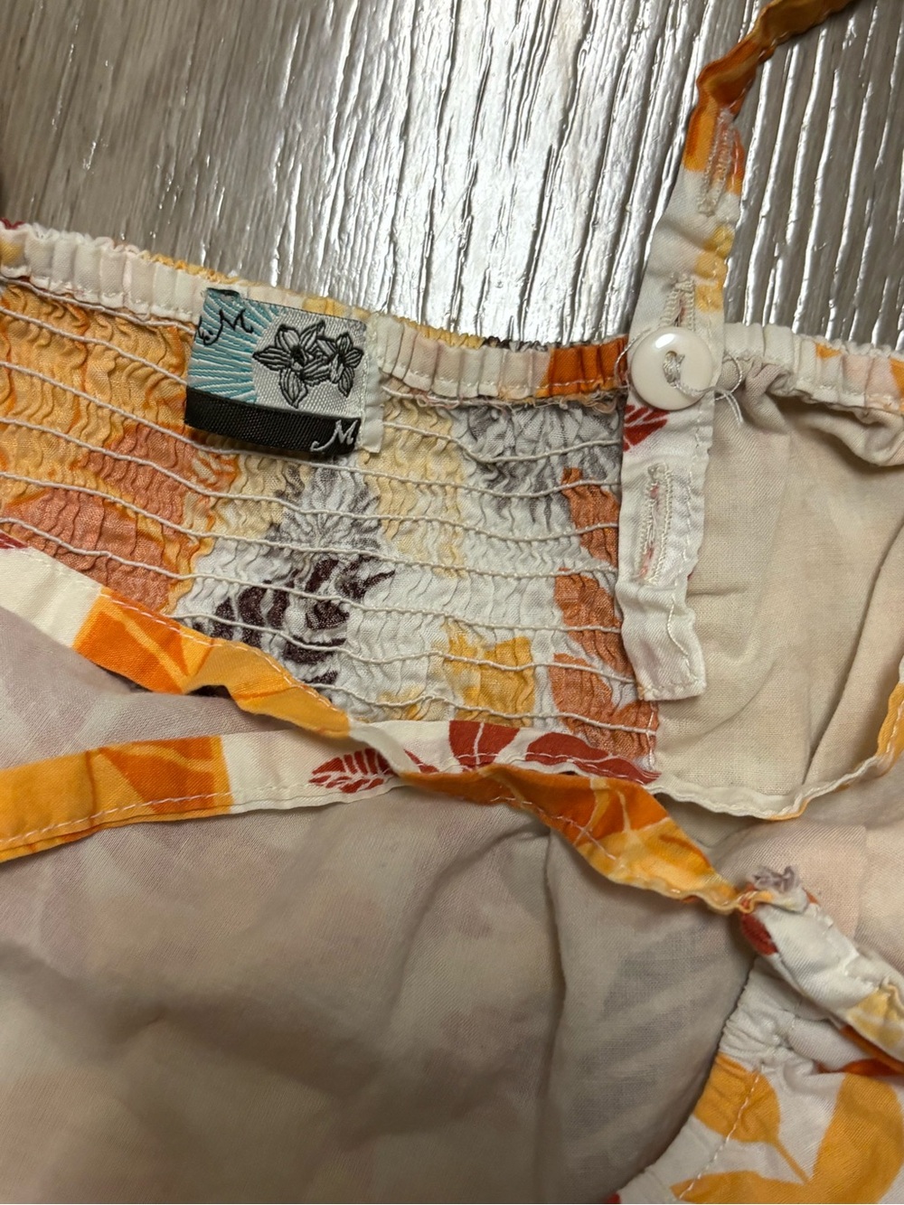 Women’s Floral Sundress - Yellow & Orange Tropical Print - Picture 6 of 6